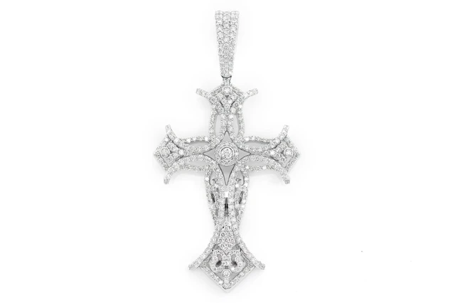 filigree bezel cross pendant